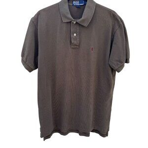 Polo By Ralph Lauren‎ Vintage Mens Preppy Brown Cotton Short Sleeve Polo Shirt L